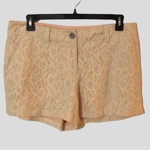 Forever 21 Plus Dress Shorts Floral Lace Overlay Fully Lined Pink Blush …